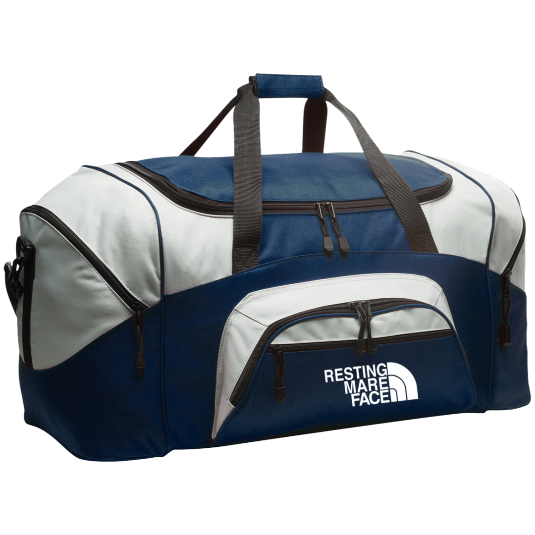 RESTING MARE FACE (white) BG99 Colorblock Sport Duffel
