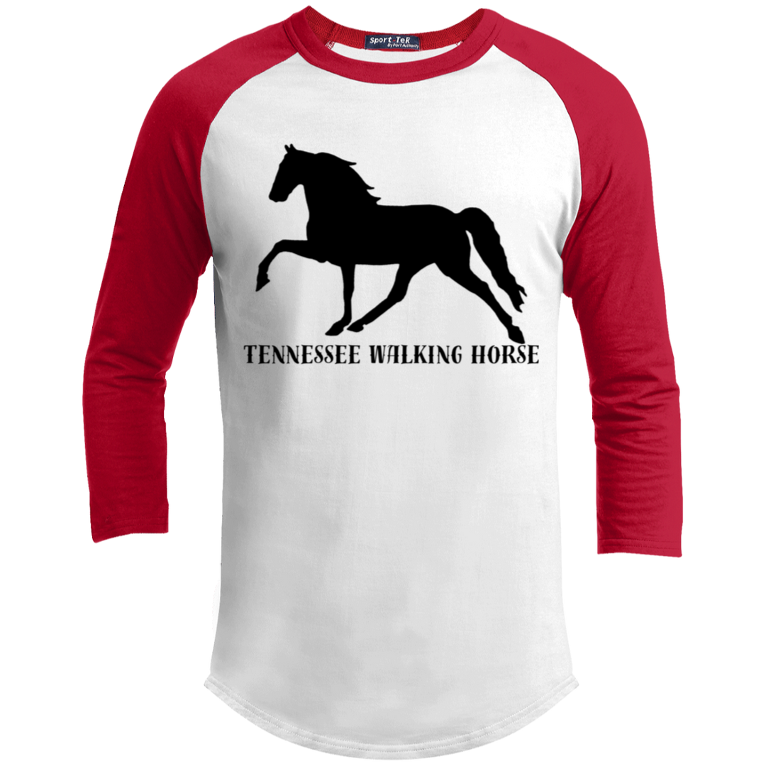 Tennessee Walker (black) 4HORSE YT200 Youth 3/4 Raglan Sleeve Shirt