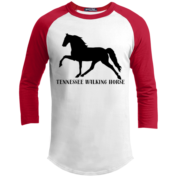 Tennessee Walker (black) 4HORSE YT200 Youth 3/4 Raglan Sleeve Shirt