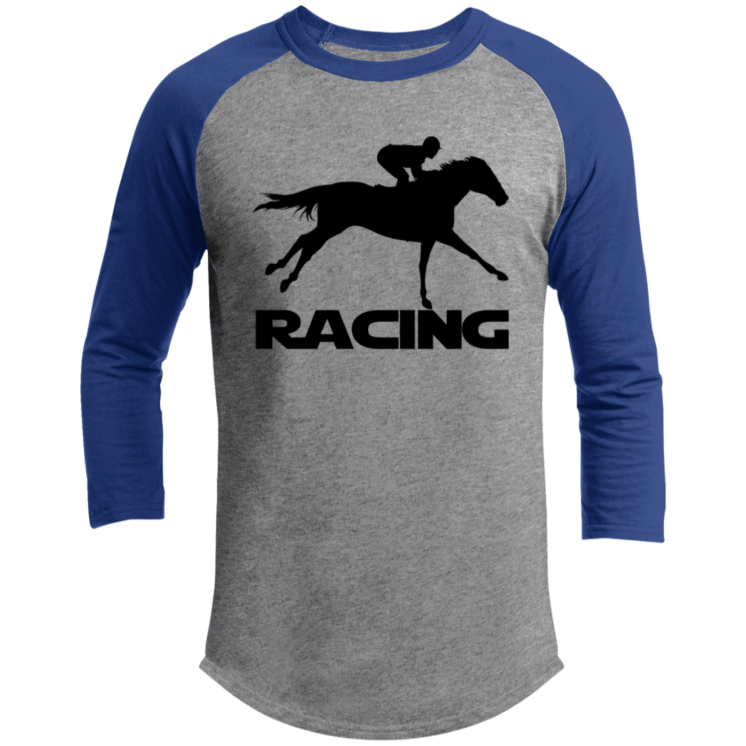 RACING (BLACK) 4HORSE T200 3/4 Raglan Sleeve Shirt