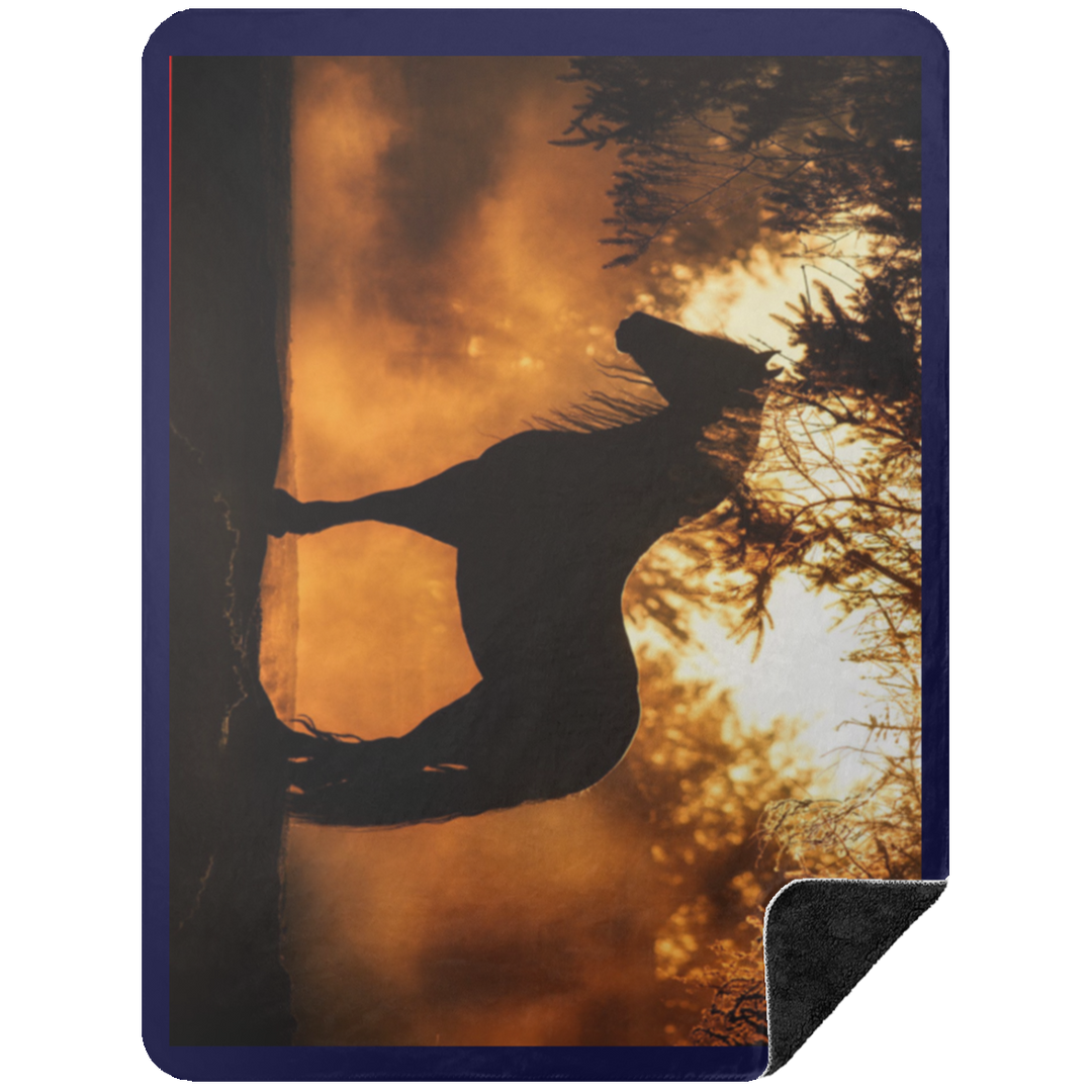 BLACK HORSE 1 BSHL Premium Black Sherpa Blanket 60x80