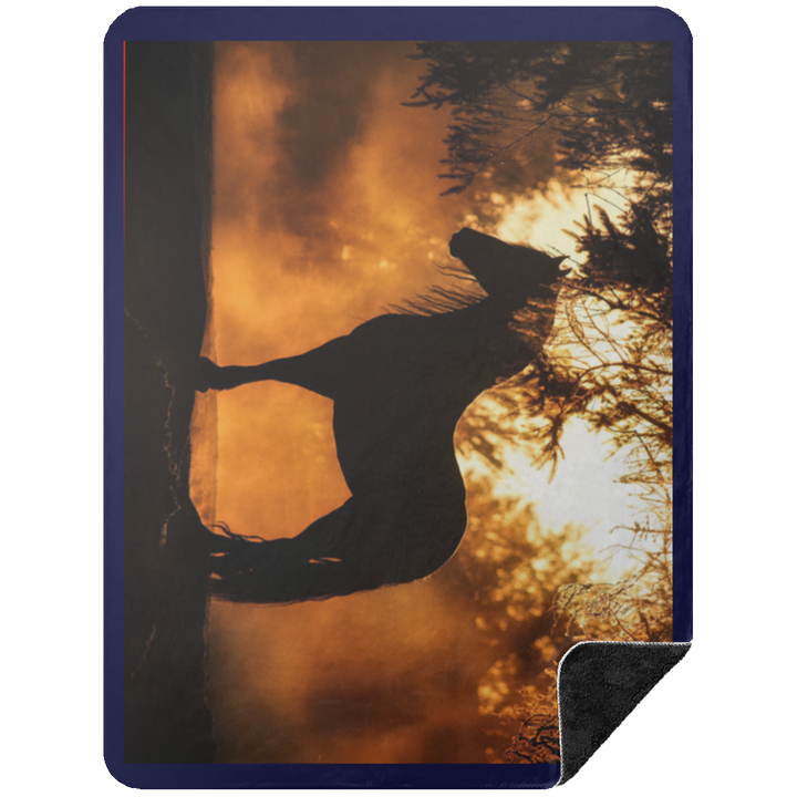 BLACK HORSE 1 BSHL Premium Black Sherpa Blanket 60x80
