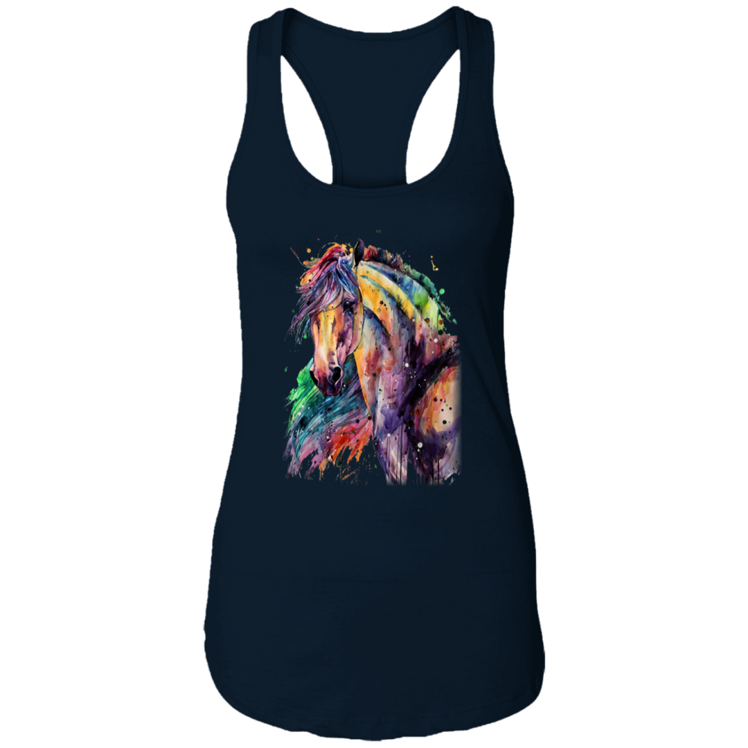 EQUINE ABSTRACT 1 4HORSE NL1533 Ladies Ideal Racerback Tank