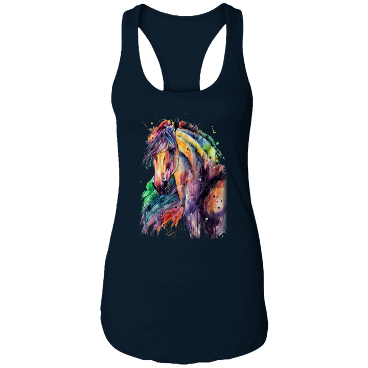 EQUINE ABSTRACT 1 4HORSE NL1533 Ladies Ideal Racerback Tank