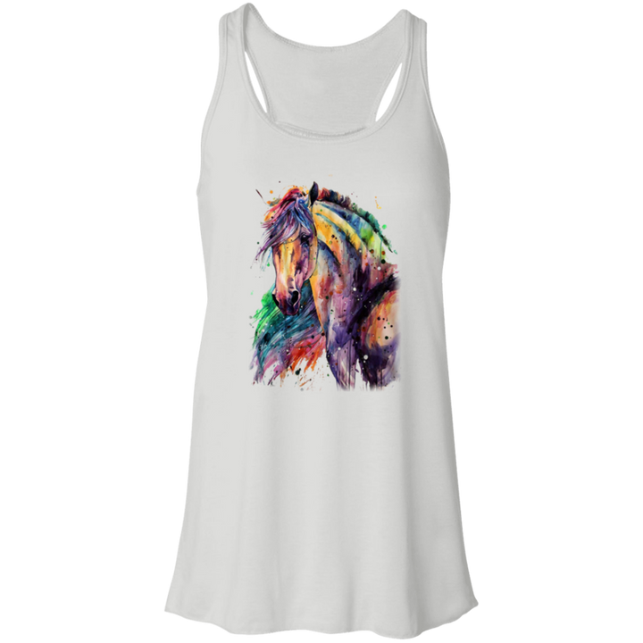 EQUINE ABSTRACT 1 4HORSE B8800 Flowy Racerback Tank