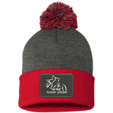 HUNTER JUMPER BLACK LEATHER SP15 Pom Pom Knit Cap - Patch