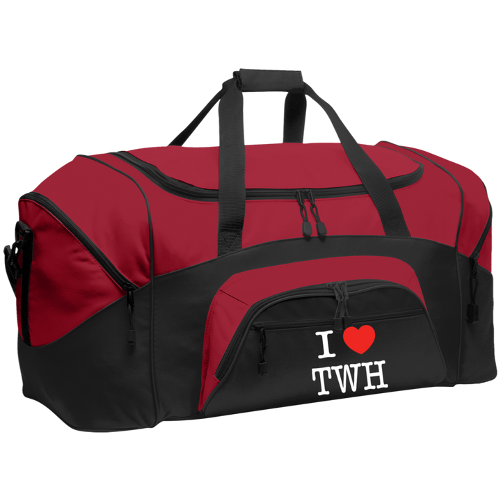 I LOVE TWH WHITE BG99 Colorblock Sport Duffel