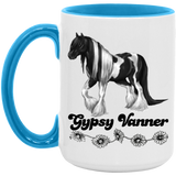 GYPSY VANNER 4HORSE (BLACK LETTERS) AM15OZ 15oz. Accent Mug