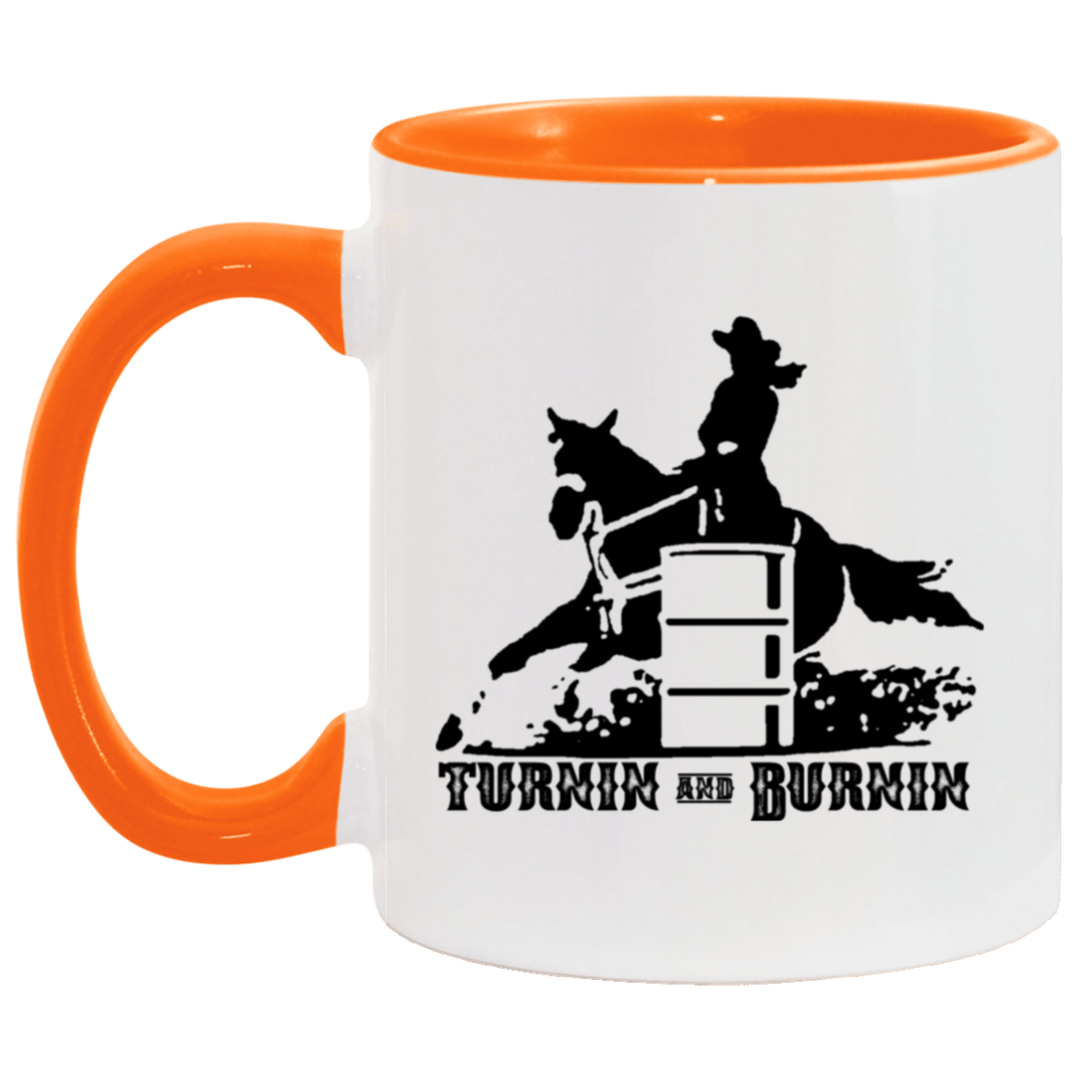 TURNIN AND BURNIN BARREL RACING 4HORSE AM11OZ 11 oz. Accent Mug