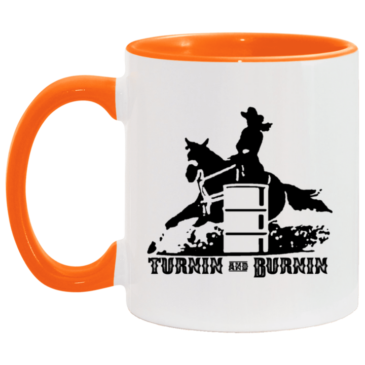 TURNIN AND BURNIN BARREL RACING 4HORSE AM11OZ 11 oz. Accent Mug