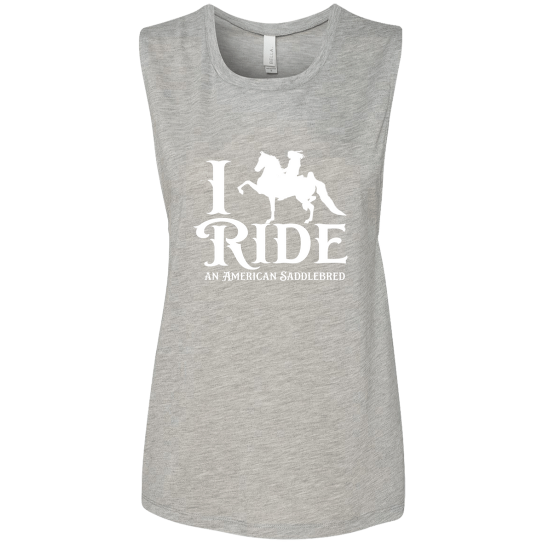 I RIDE AN AMERICAN SADDLEBRED (WHITE) B8803 Ladies&