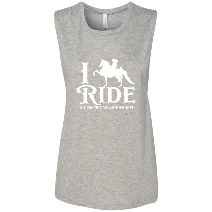 I RIDE AN AMERICAN SADDLEBRED (WHITE) B8803 Ladies&