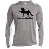 American Saddlebred 2 (black) ST361LS Long Sleeve Heather Colorblock Performance Tee