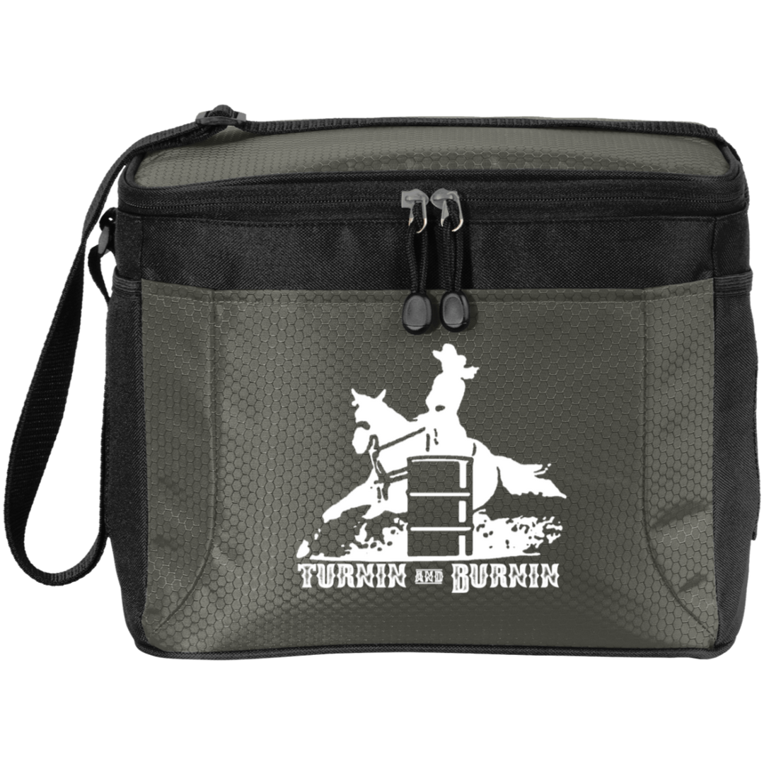 TURNIN AND BURNIN BARREL RACING (white) 4HORSE BG513 12-Pack Cooler