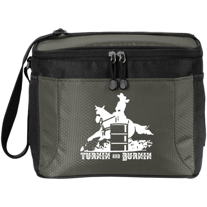 TURNIN AND BURNIN BARREL RACING (white) 4HORSE BG513 12-Pack Cooler