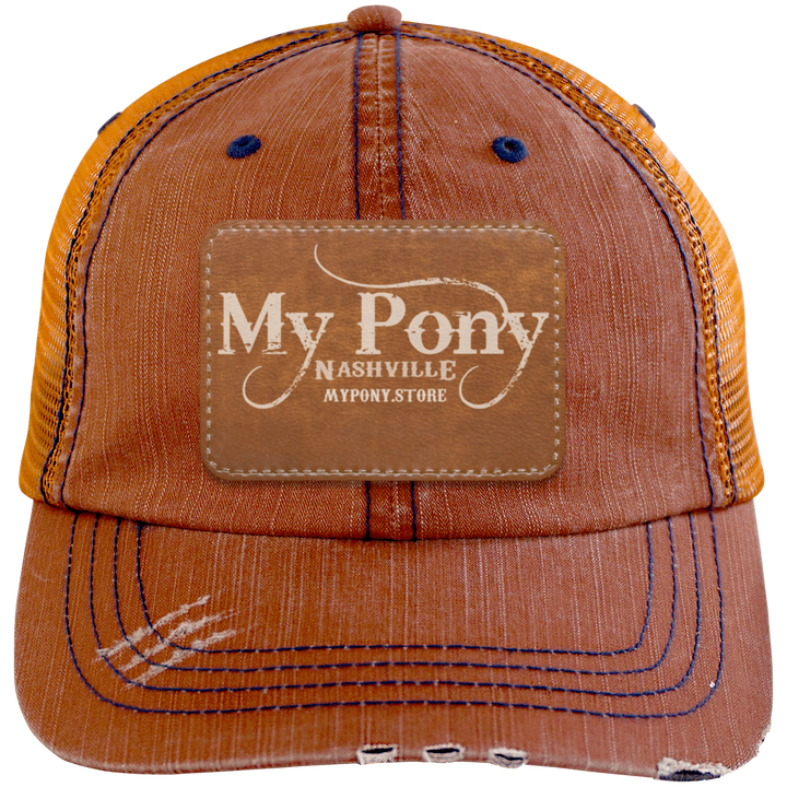 MY PONY NASHVILLE 6990 Distressed Unstructured Trucker Cap - Patch