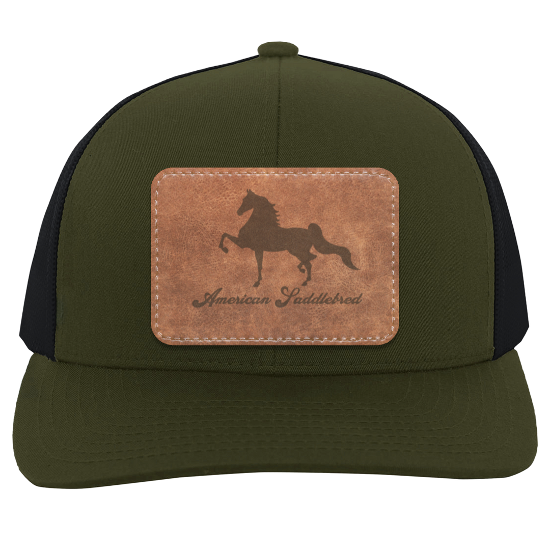 AMERICAN SADDLEBRED ON LEATHER 104C Trucker Snap Back - Patch