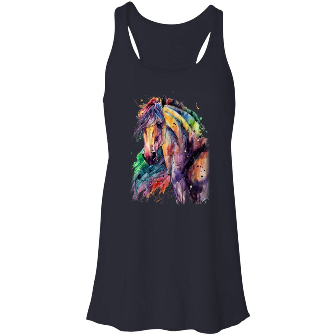 EQUINE ABSTRACT 1 4HORSE B8800 Flowy Racerback Tank