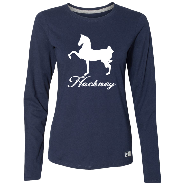 HACKNEY DESIGN 1 (white) 4HORSE 64LTTX Ladies’ Essential Dri-Power Long Sleeve Tee