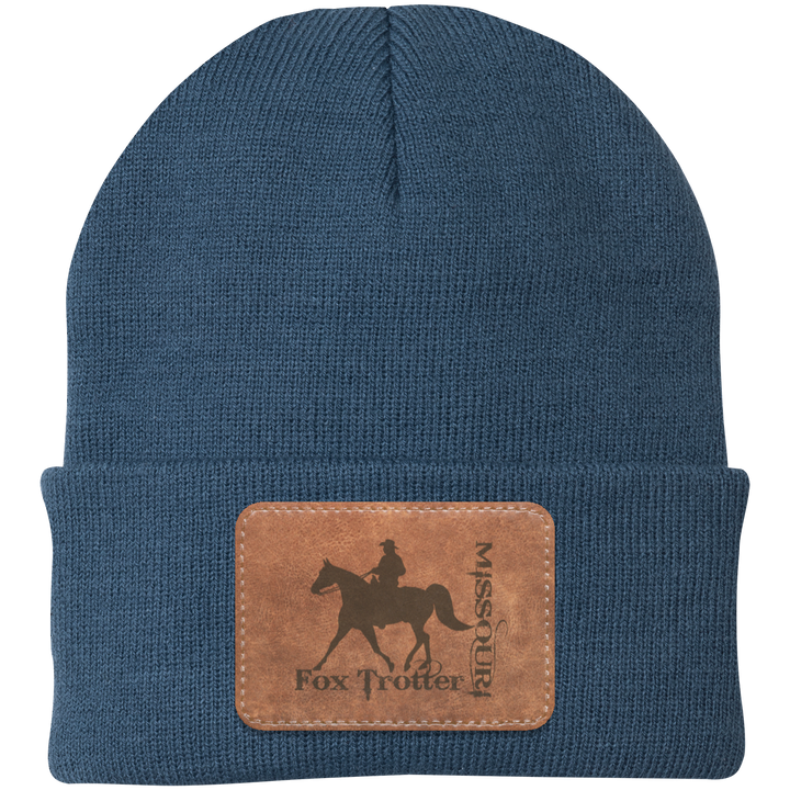 MISSOURI FOX TROTTER ON LEATHER CP90 Knit Cap - Patch