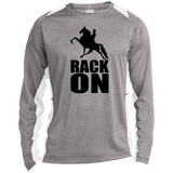 RACK ON Racking (black art) ST361LS Long Sleeve Heather Colorblock Performance Tee