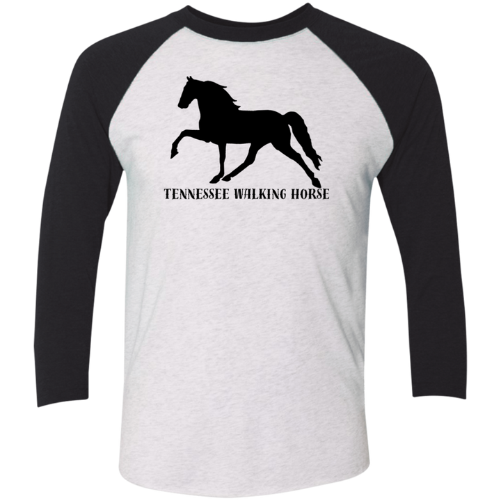 Tennessee Walker (black) 4HORSE NL6051 Tri-Blend 3/4 Sleeve Raglan T-Shirt