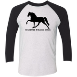 Tennessee Walker (black) 4HORSE NL6051 Tri-Blend 3/4 Sleeve Raglan T-Shirt