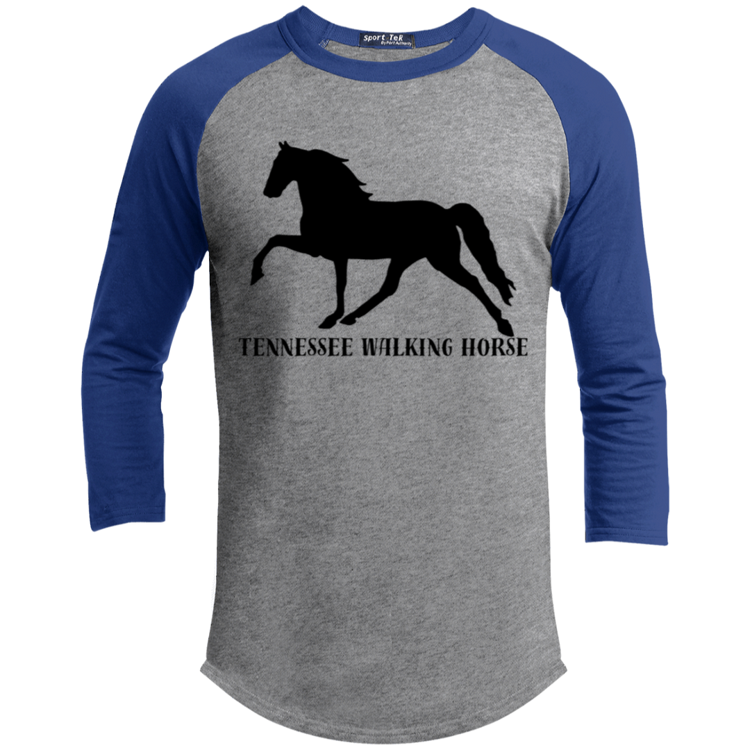 Tennessee Walker (black) 4HORSE YT200 Youth 3/4 Raglan Sleeve Shirt