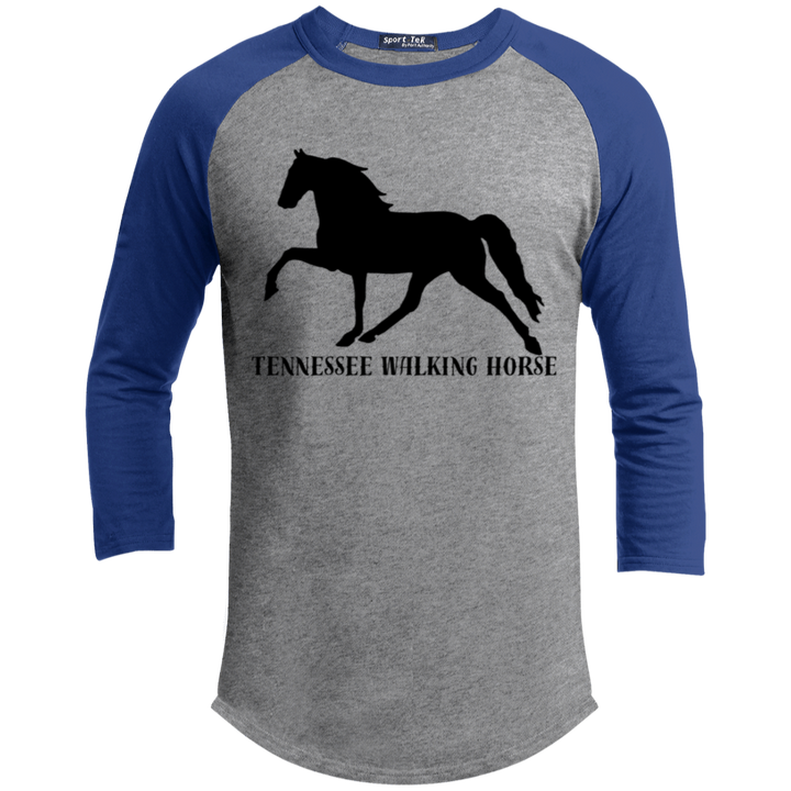Tennessee Walker (black) 4HORSE YT200 Youth 3/4 Raglan Sleeve Shirt