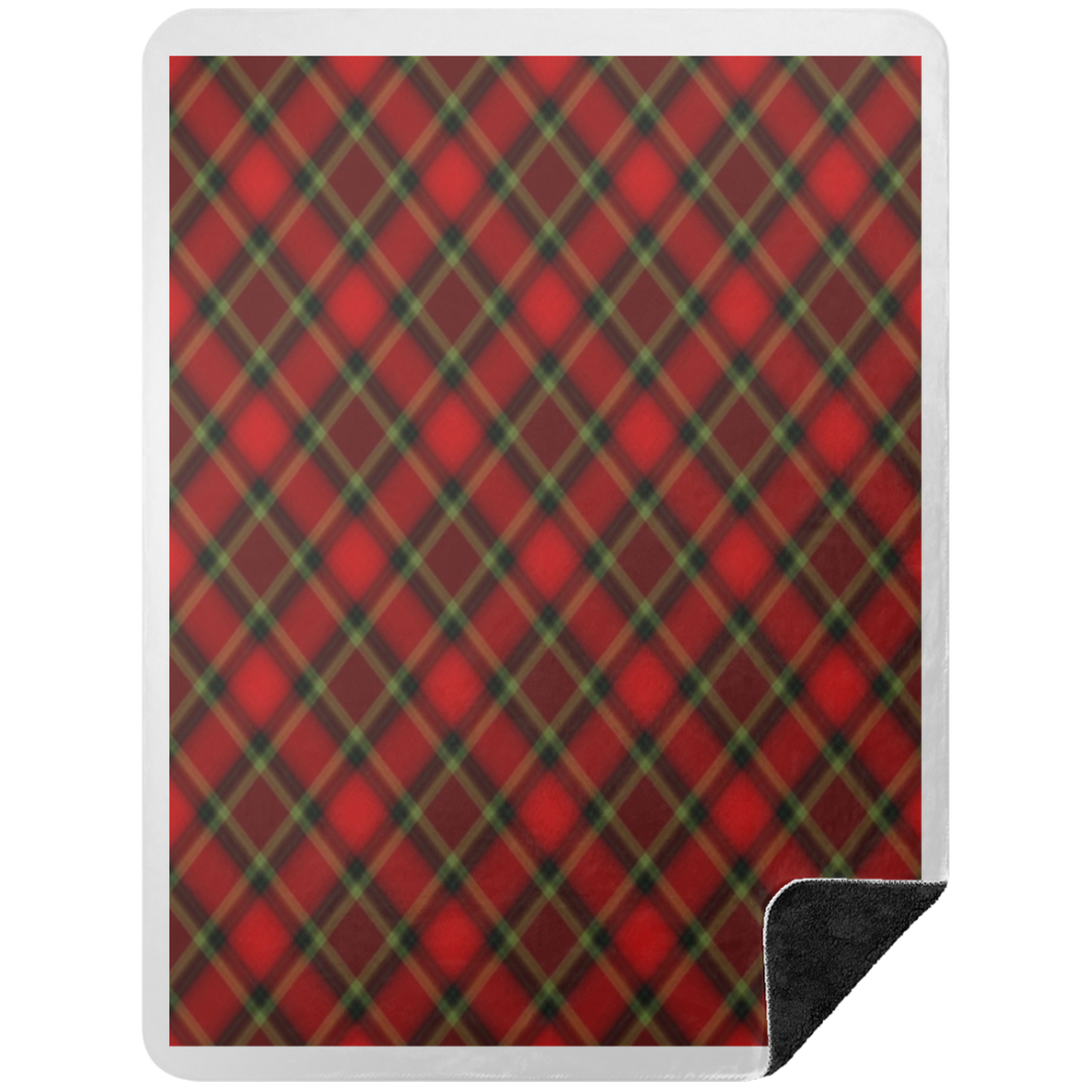 RED TARTAN BSHL Premium Black Sherpa Blanket 60x80