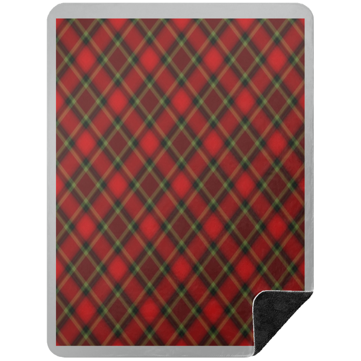 RED TARTAN BSHL Premium Black Sherpa Blanket 60x80