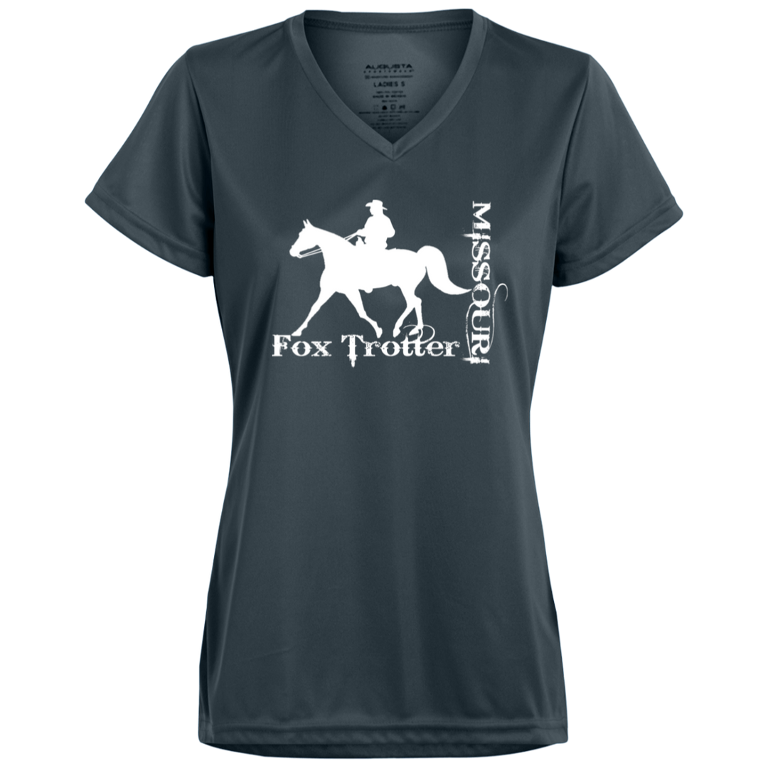 MISSOURI FOX TROTTER (white) 4HORSE 1790 Ladies’ Moisture-Wicking V-Neck Tee