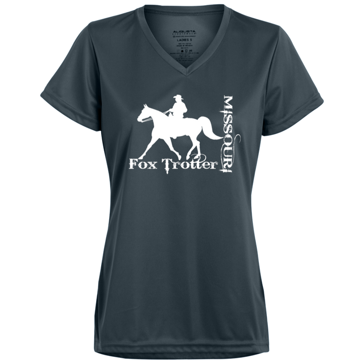 MISSOURI FOX TROTTER (white) 4HORSE 1790 Ladies’ Moisture-Wicking V-Neck Tee