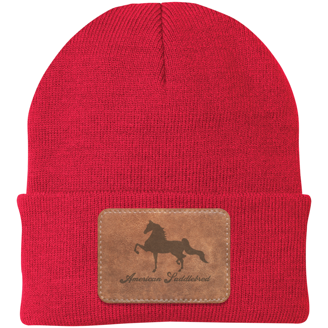 AMERICAN SADDLEBRED ON LEATHER CP90 Knit Cap - Patch