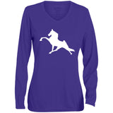 Tennessee Walking Horse Performance (WHITE) 1788 Ladies' Moisture-Wicking Long Sleeve V-Neck Tee