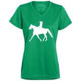 Missouri Fox Trotter LADY FINAL ART WHITE 1790 Ladies’ Moisture-Wicking V-Neck Tee