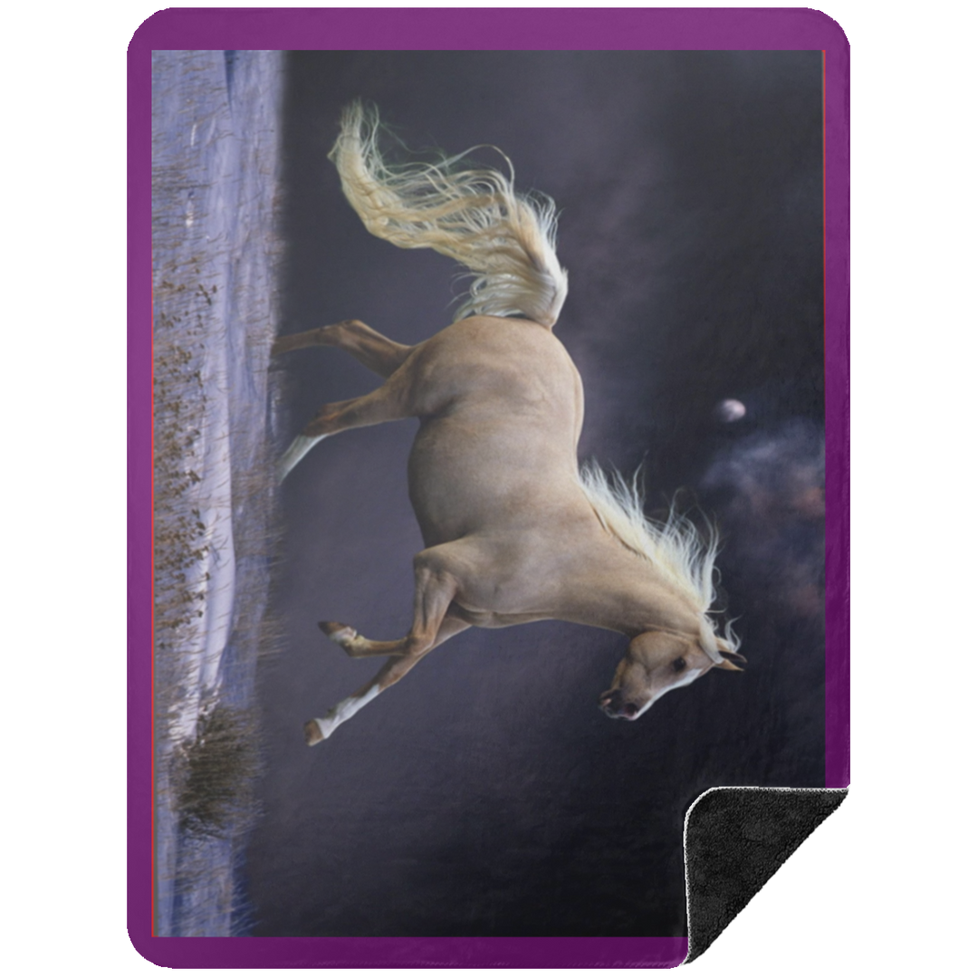 PALOMINO HORSE 1 BSHL Premium Black Sherpa Blanket 60x80