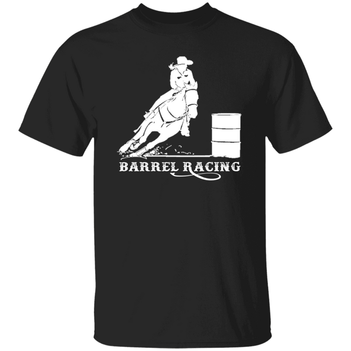 BARREL RACING STYLE 1 (WHITE) 4HORSE G500 5.3 oz. T-Shirt
