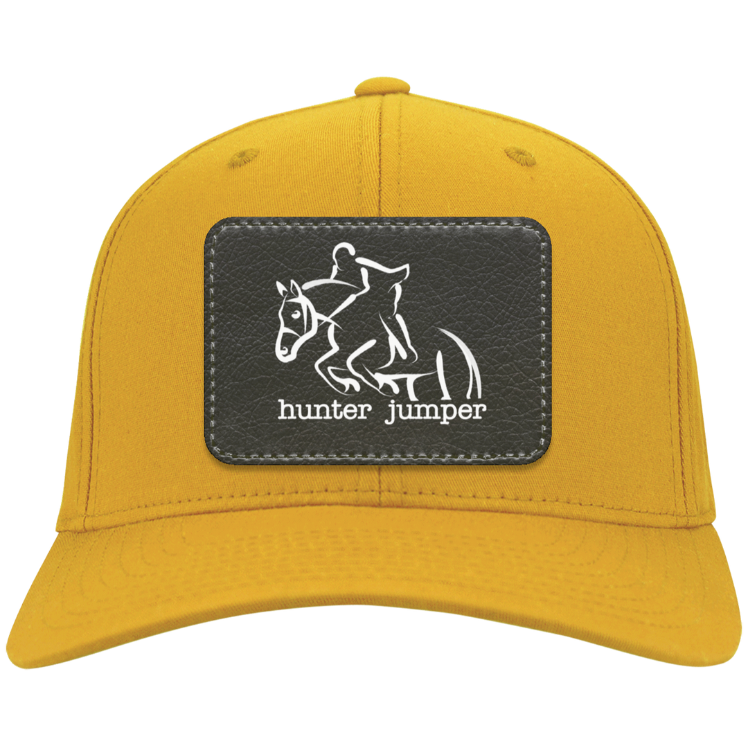 HUNTER JUMPER BLACK LEATHER CP80 Twill Cap - Patch