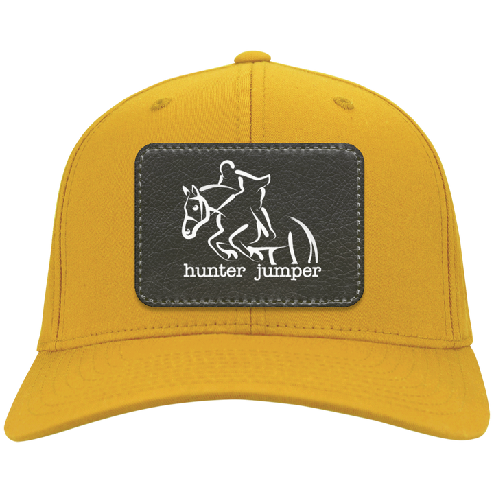 HUNTER JUMPER BLACK LEATHER CP80 Twill Cap - Patch