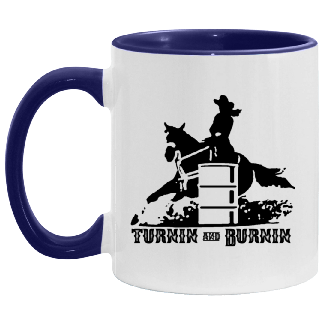 TURNIN AND BURNIN BARREL RACING 4HORSE AM11OZ 11 oz. Accent Mug