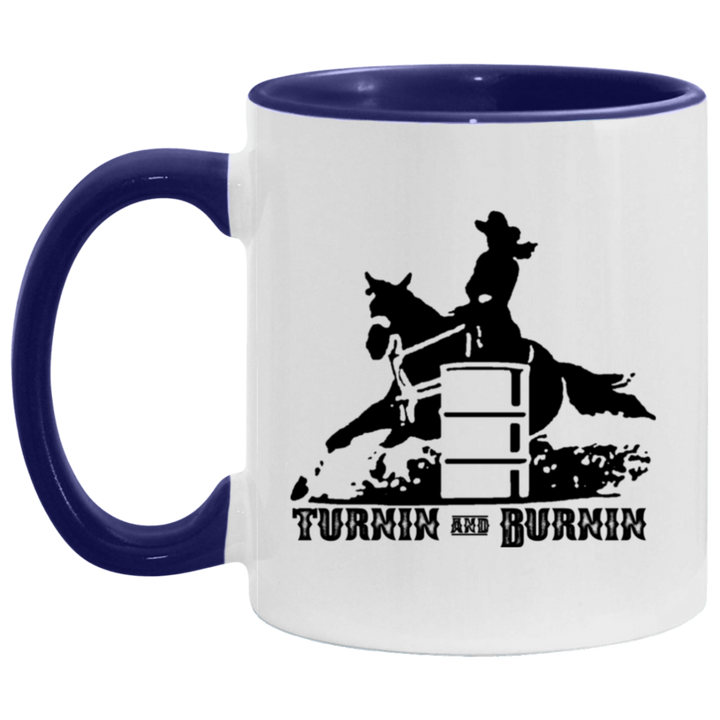 TURNIN AND BURNIN BARREL RACING 4HORSE AM11OZ 11 oz. Accent Mug