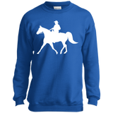 Missouri Fox Trotter WITH MALE RIDER WHITE PC90Y Youth Crewneck Sweatshirt