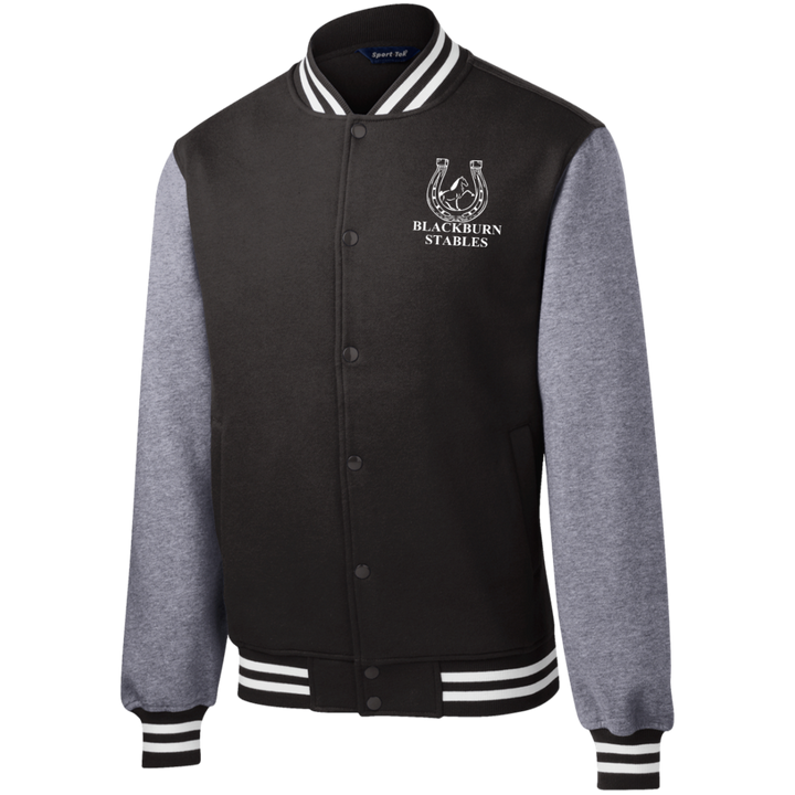 BLACKBURN STABLES (WHITE) ST270 Fleece Letterman Jacket