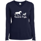 BORN TO WALK LST353LS Ladies’ Long Sleeve Performance V-Neck Tee