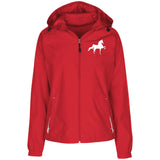 American Saddlebred (white) LST76 Ladies' Jersey-Lined Hooded Windbreaker