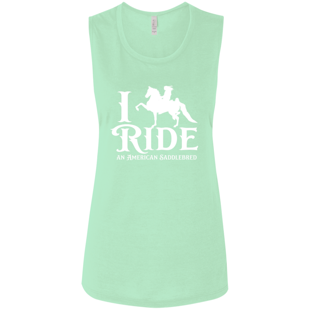 I RIDE AN AMERICAN SADDLEBRED (WHITE) B8803 Ladies&