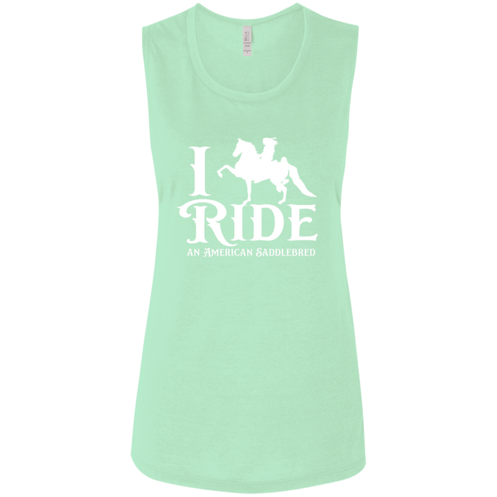 I RIDE AN AMERICAN SADDLEBRED (WHITE) B8803 Ladies&