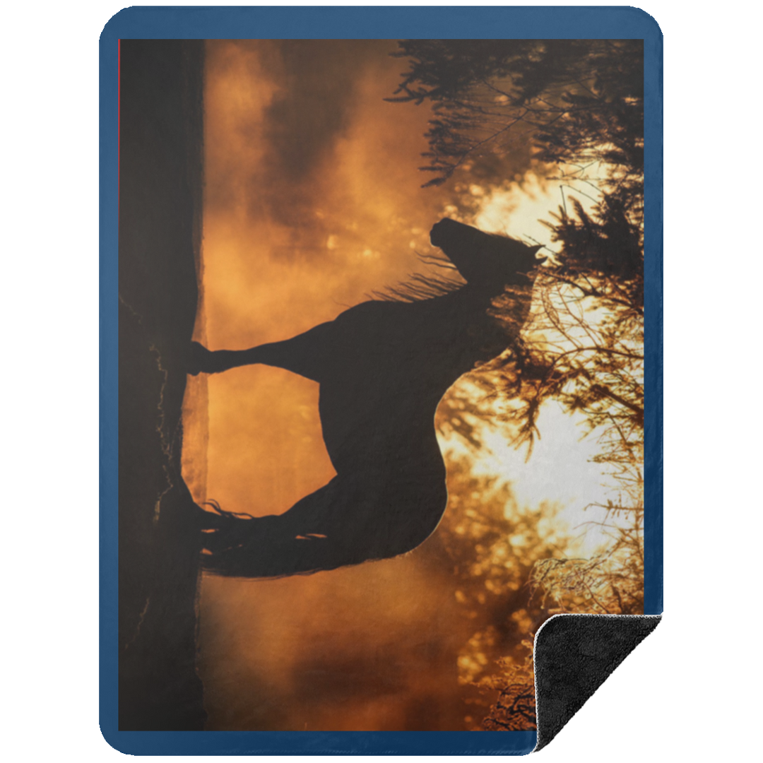BLACK HORSE 1 BSHL Premium Black Sherpa Blanket 60x80