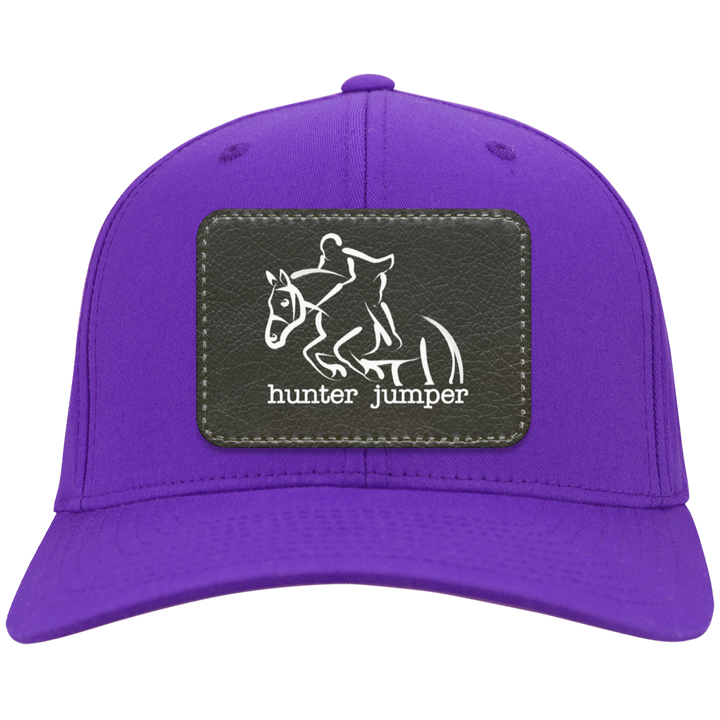 HUNTER JUMPER BLACK LEATHER CP80 Twill Cap - Patch